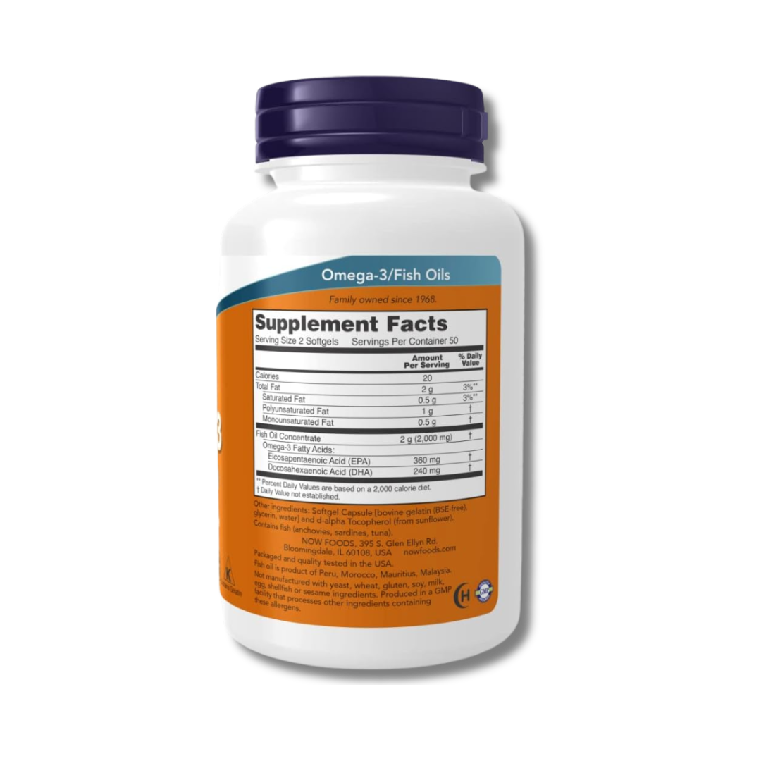 NOW, Omega-3 1000mg 100 Cápsulas