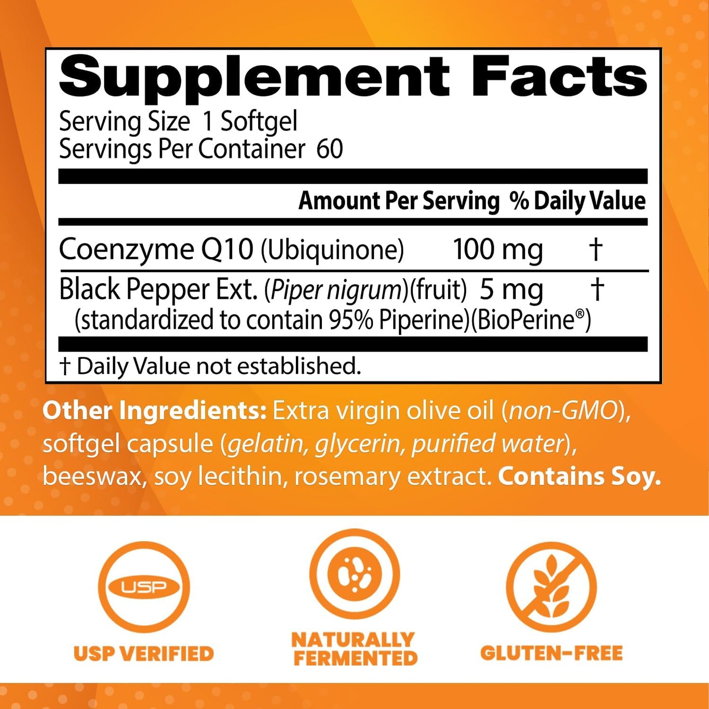 COQ10 con BioPerine® 100 mg 60 Cápsulas