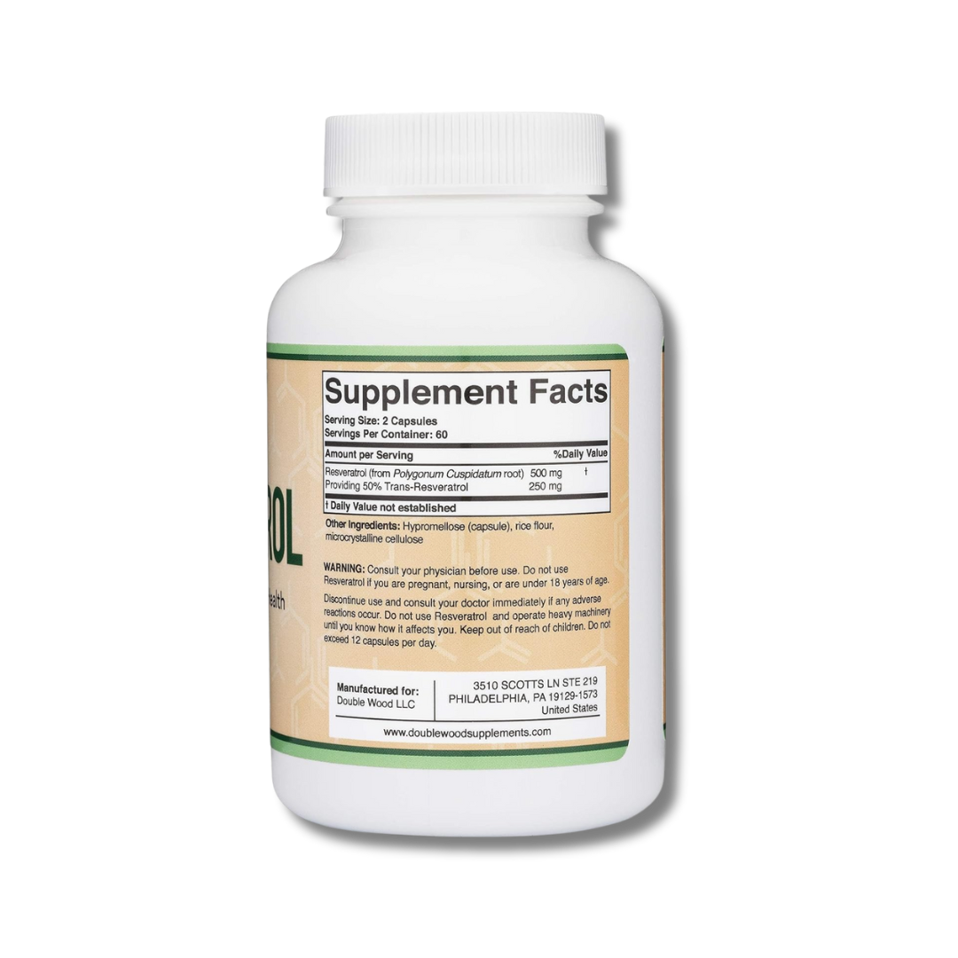 Resveratrol de 500 mg, 120 cápsulas