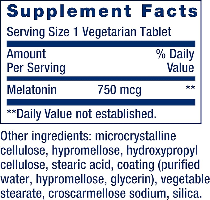 Melatonina 750 mcg 60 cápsulas