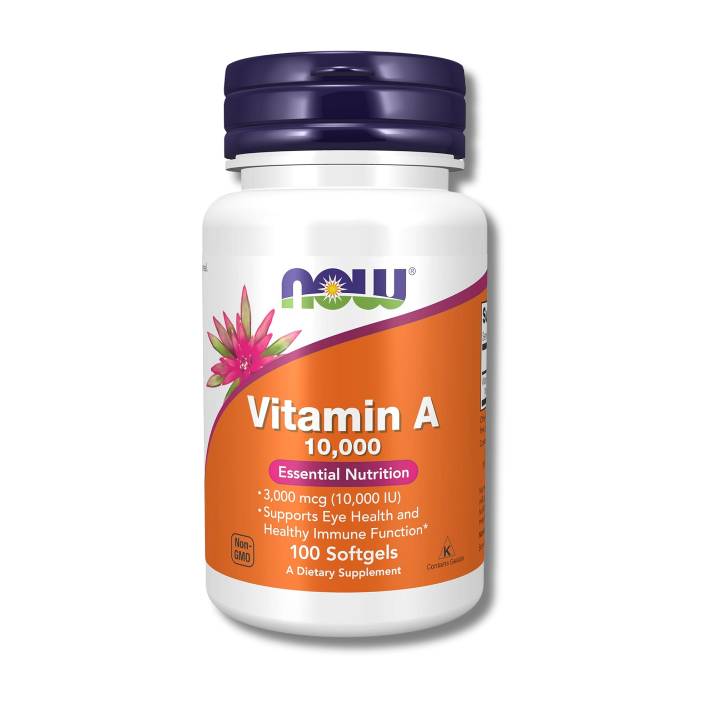 NOW, vitamina A 10,000 UI, salud ocular 100 solgels