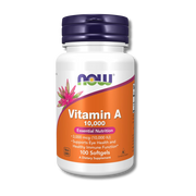 NOW, vitamina A 10,000 UI, salud ocular 100 solgels