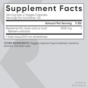 Sports Research Berberina 1000 mg 60 Cápsulas