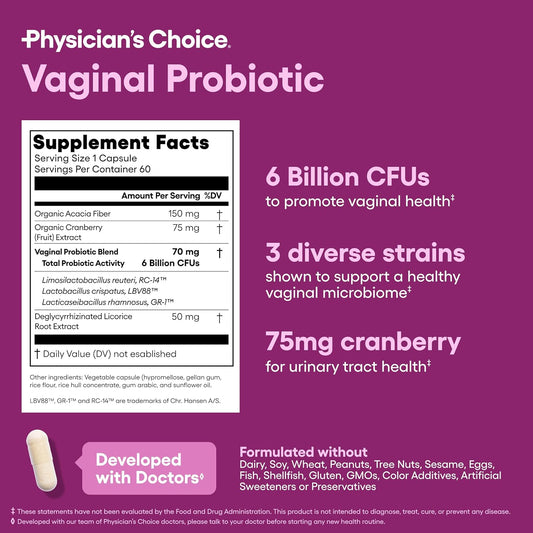 Physician's Choice Probiótico Vaginal 60 cápsulas