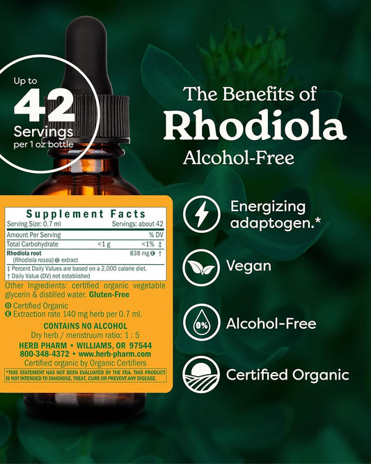 Rodiola orgánica certificada, 30 ml