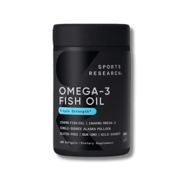 Sports Research Aceite de pescado Omega 3 de triple fuerza 180 Cápsulas
