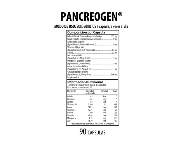 Pancreogen 90 cápsulas