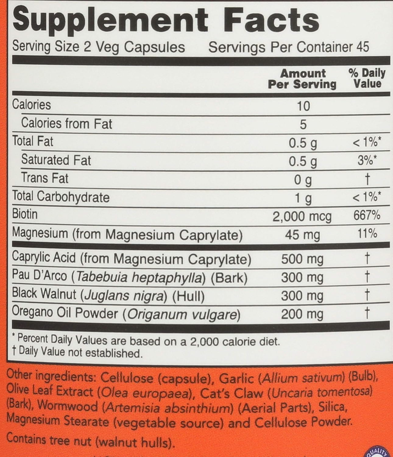 NOW, Candida Support con Pau D'Arco, aceite de orégano, nogal negro y ácido caprílico, 90 cápsulas vegetales
