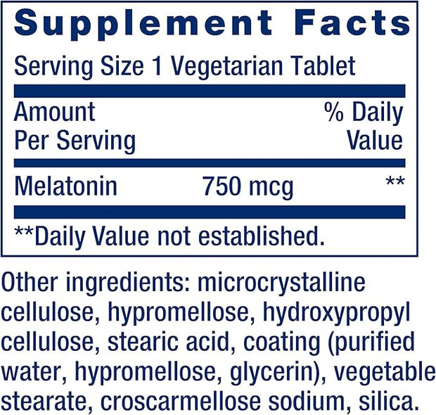 Melatonina 750 mcg 60 cápsulas