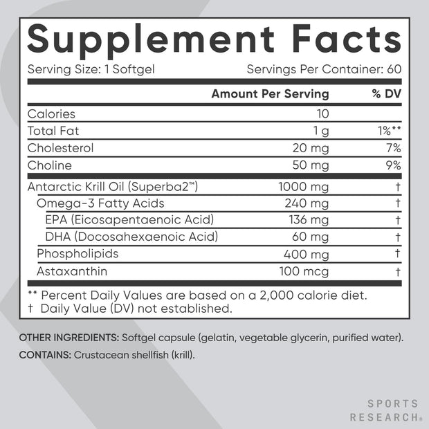 Sport Research Omega-3 Krill Antártico 60 Cápsulas