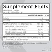 Sports Research Aceite de pescado Omega 3 de triple fuerza 180 Cápsulas