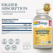 Solaray Glicinato de magnesio 275 Cápsulas vegetales